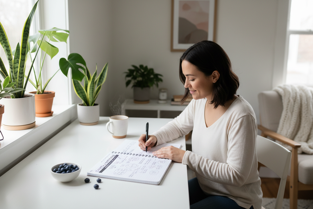 Person working with personal growth workbook