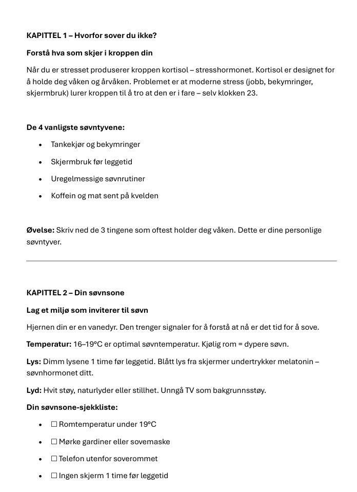Sov dypere på 7 netter – helt uten medisiner