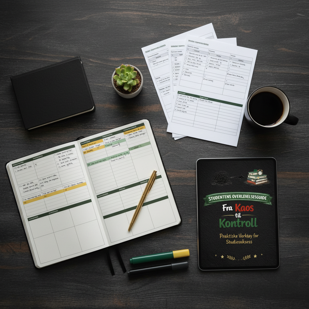 Student Survival Guide mockup – flat lay